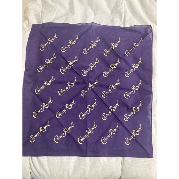 Crown Royal Drawstring Backpack Black Gold Zipper & Crown Royal Purple Bandana - Picture 3 of 9